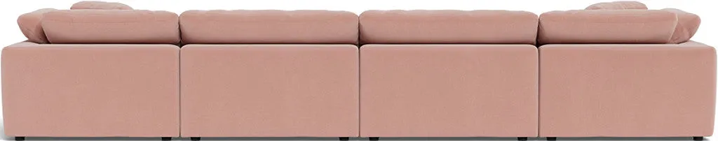 Fluffy 4 Piece Sectional W/Double Otto