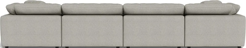 Fluffy 4 Piece Sectional W/Double Otto