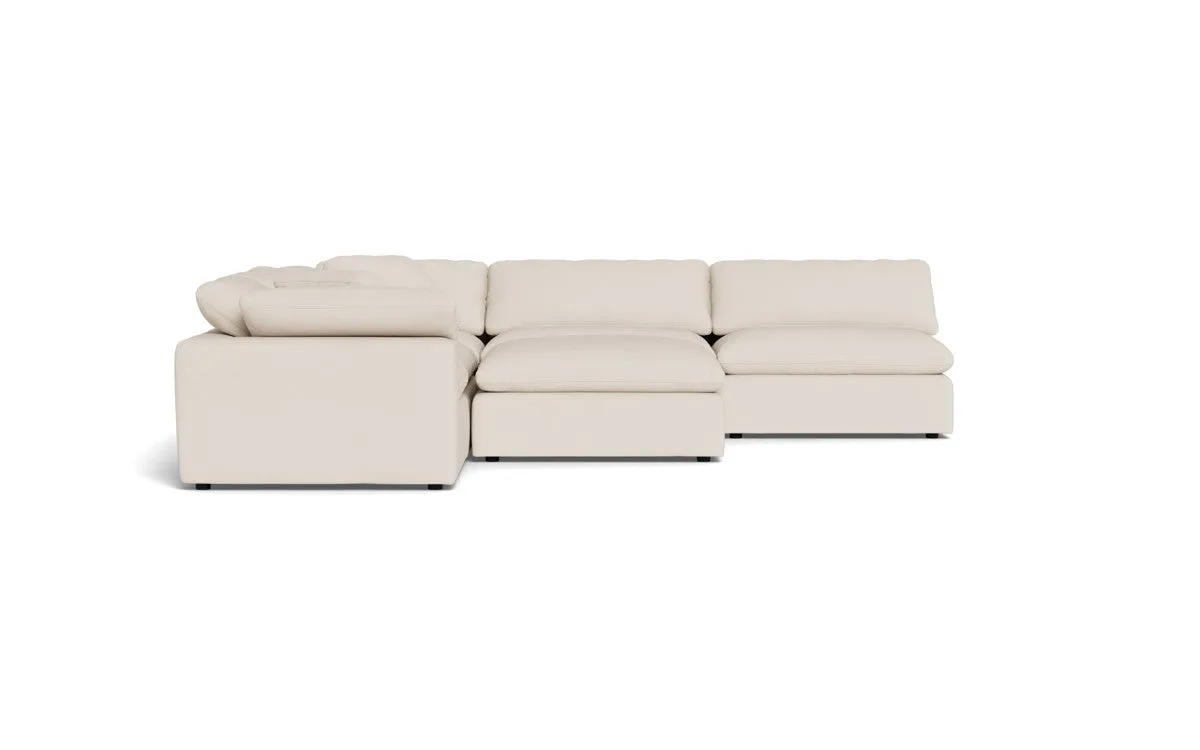 Fluffy 5 Piece Sectional W/Ottoman