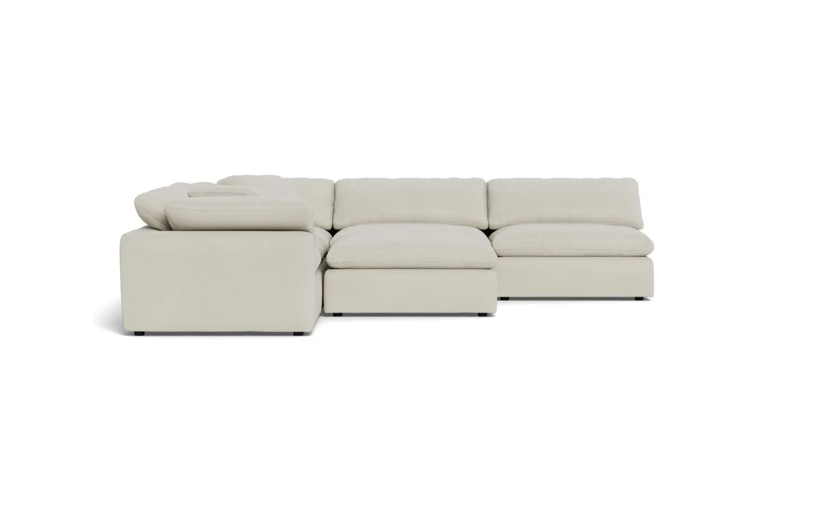 Fluffy 5 Piece Sectional W/Ottoman