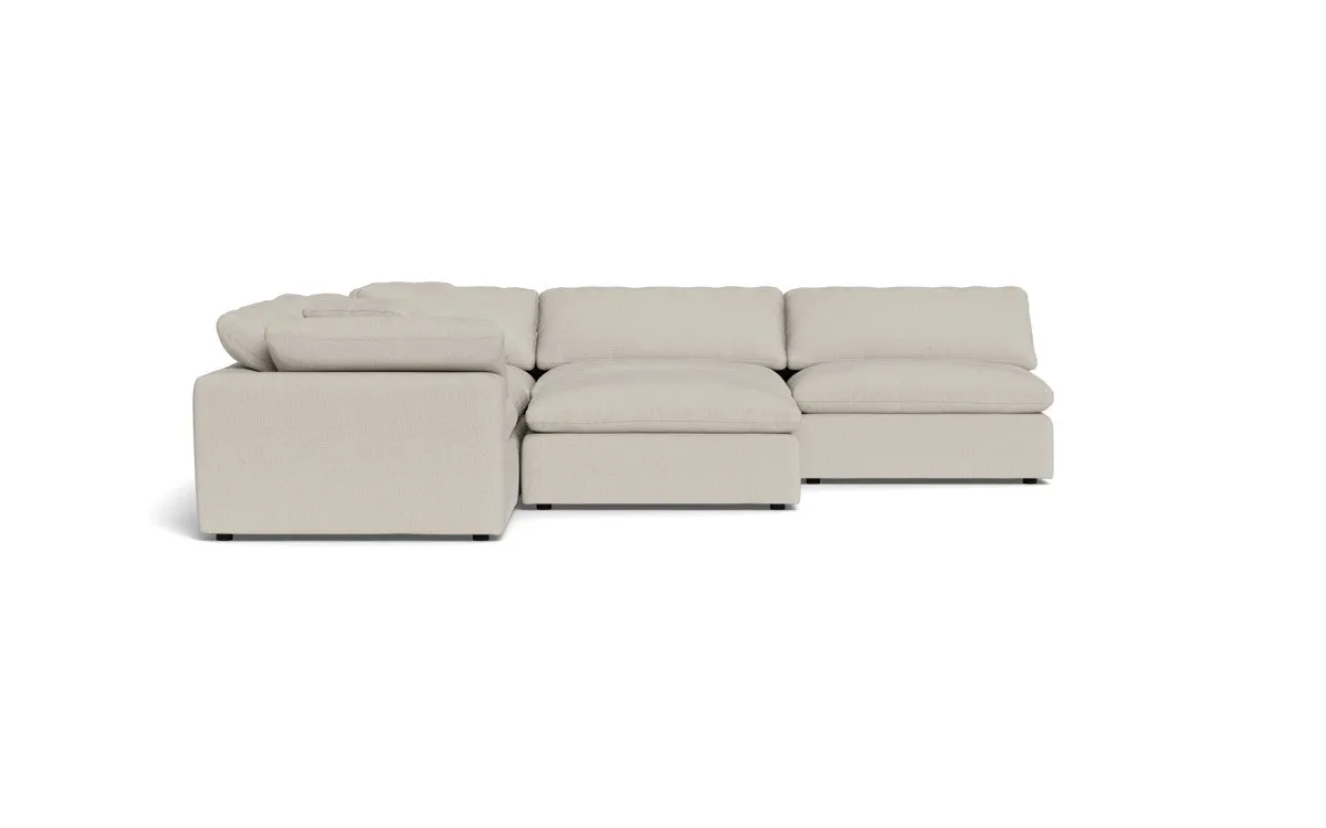 Fluffy 5 Piece Sectional W/Ottoman