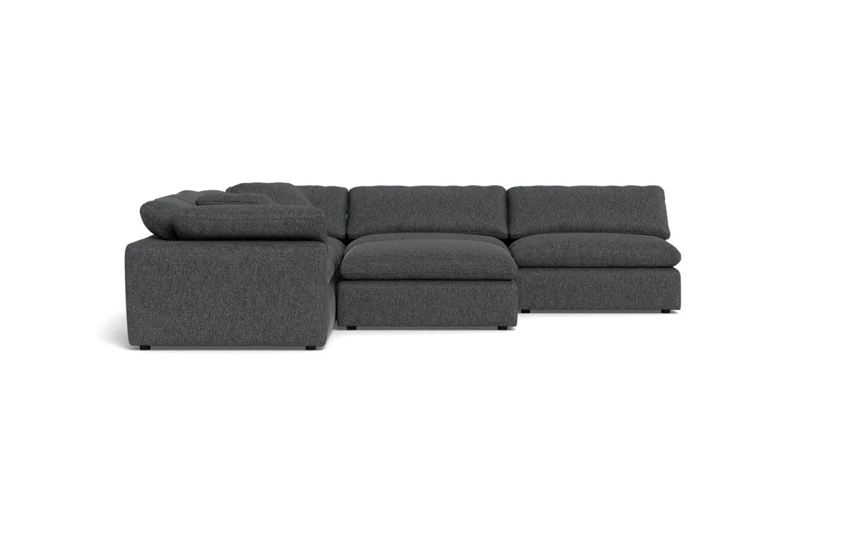 Fluffy 5 Piece Sectional W/Ottoman