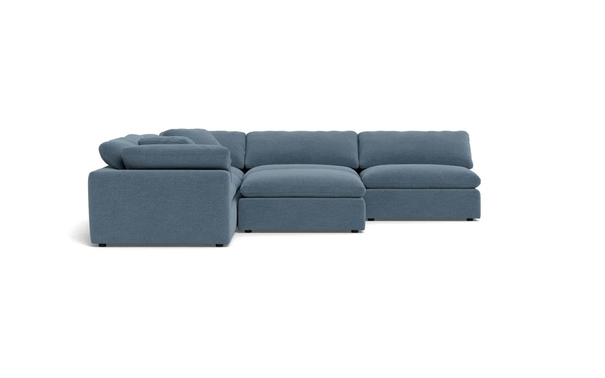 Fluffy 5 Piece Sectional W/Ottoman