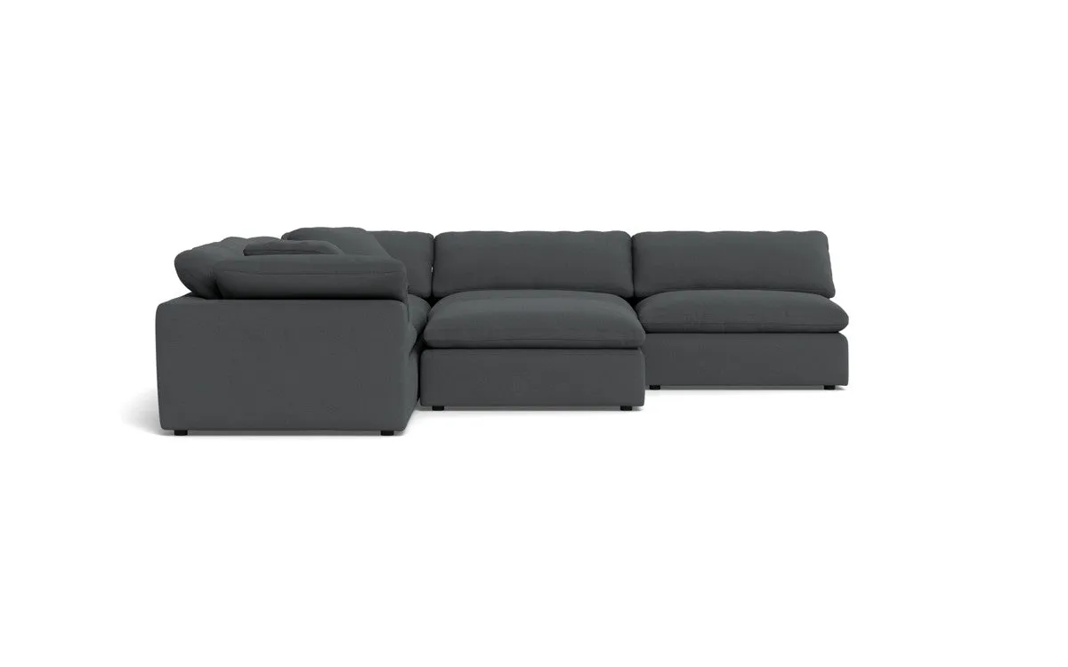 Fluffy 5 Piece Sectional W/Ottoman