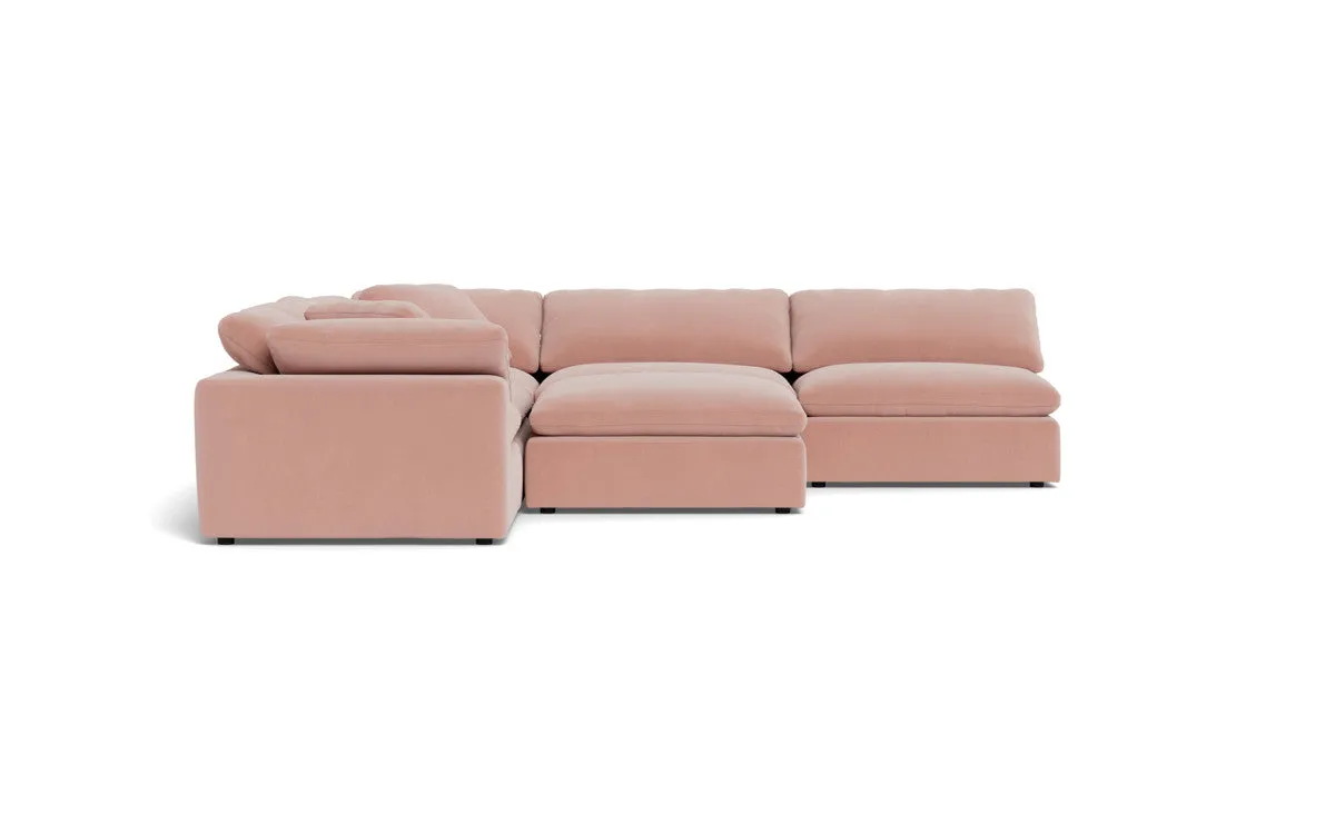 Fluffy 5 Piece Sectional W/Ottoman