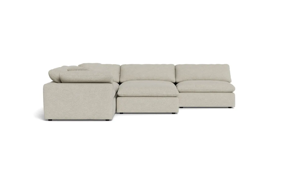 Fluffy 5 Piece Sectional W/Ottoman