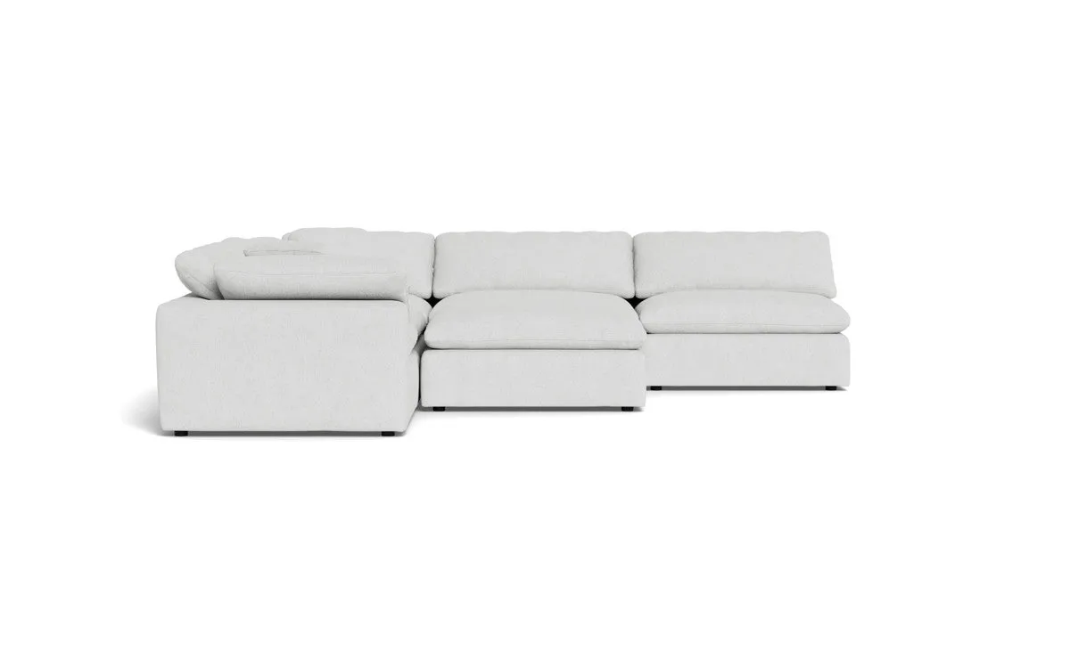 Fluffy 5 Piece Sectional W/Ottoman