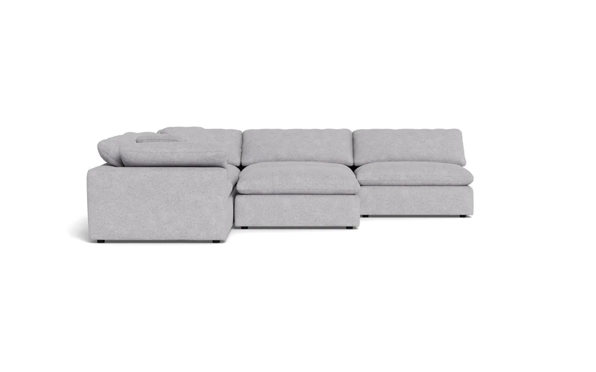 Fluffy 5 Piece Sectional W/Ottoman