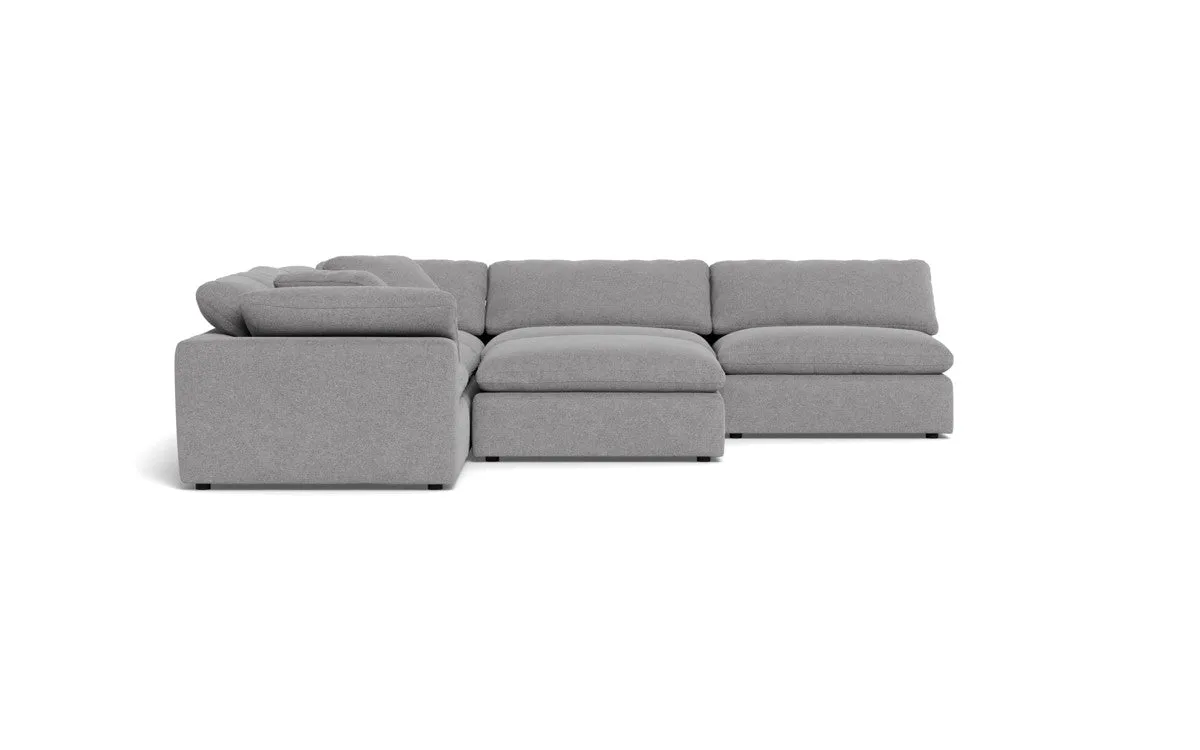 Fluffy 5 Piece Sectional W/Ottoman