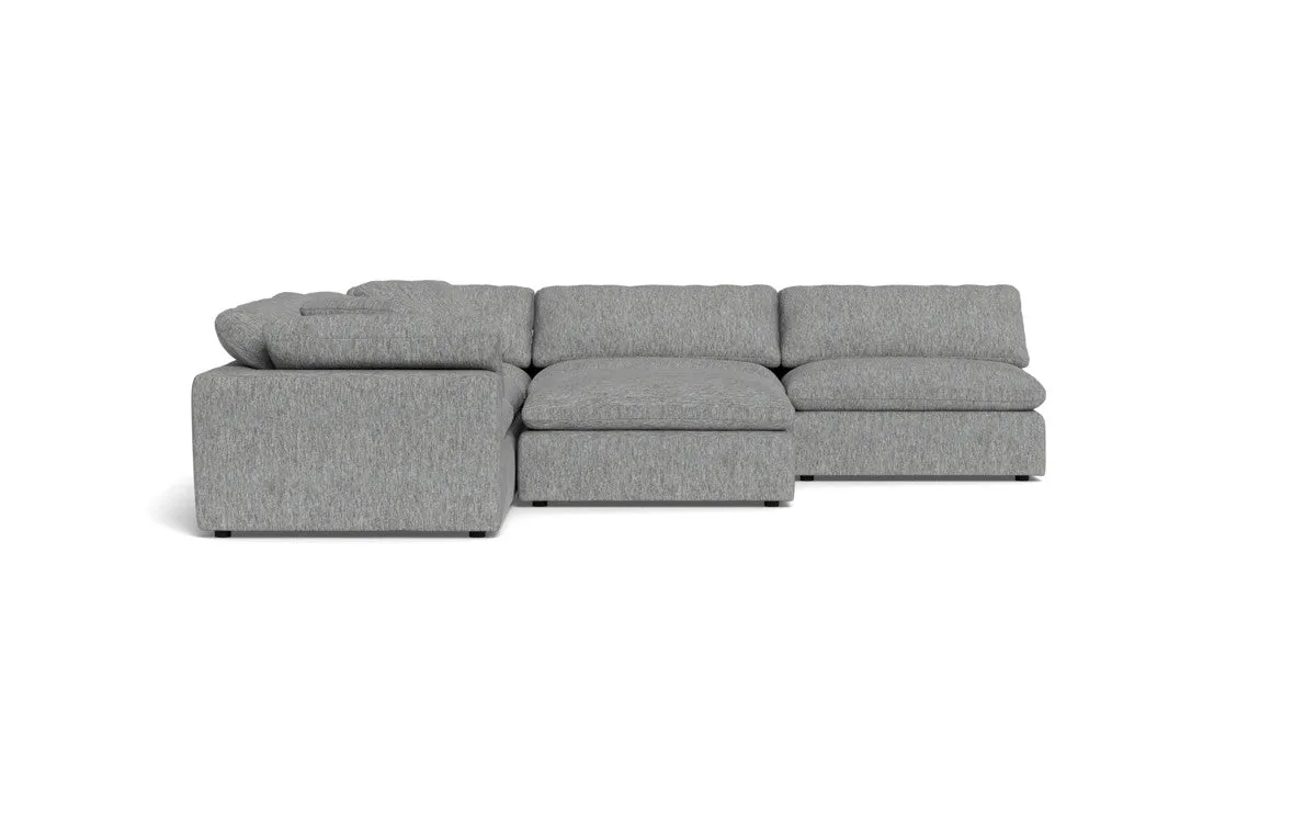Fluffy 5 Piece Sectional W/Ottoman