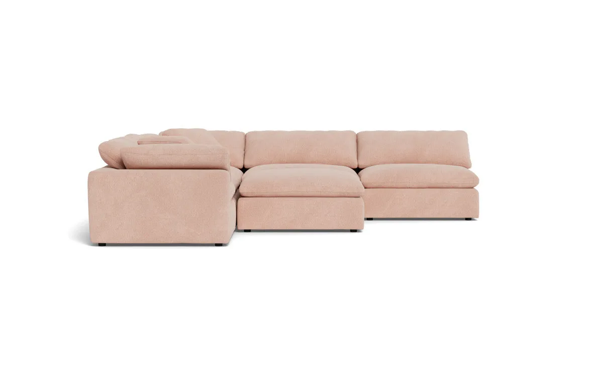 Fluffy 5 Piece Sectional W/Ottoman