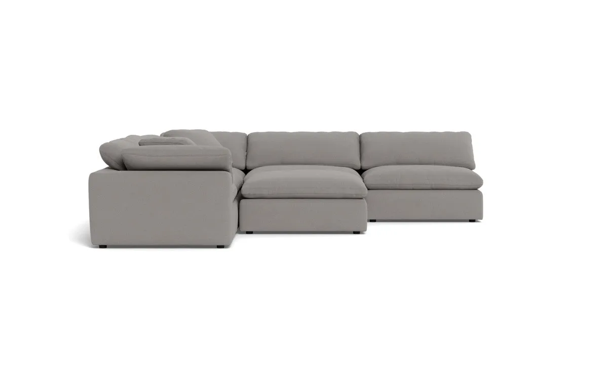 Fluffy 5 Piece Sectional W/Ottoman