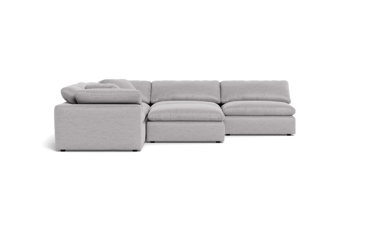 Fluffy 5 Piece Sectional W/Ottoman
