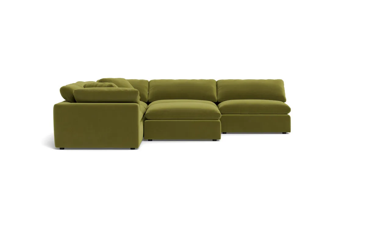 Fluffy 5 Piece Sectional W/Ottoman