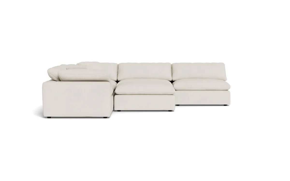 Fluffy 5 Piece Sectional W/Ottoman