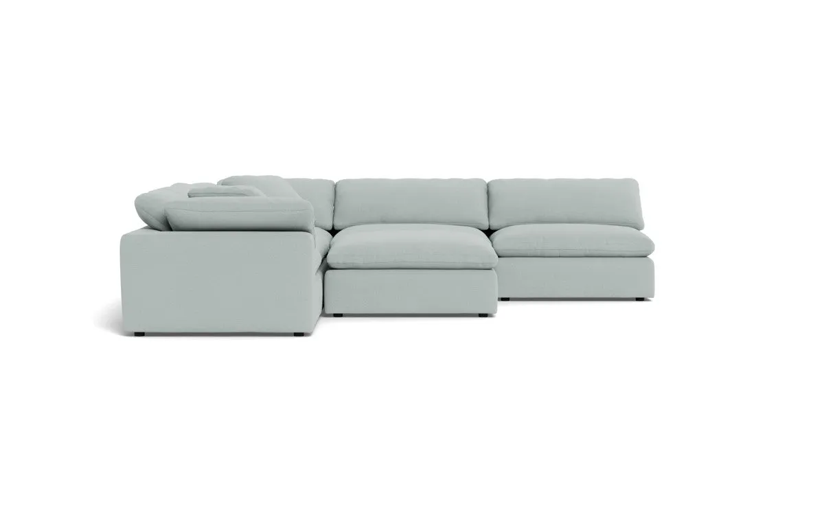 Fluffy 5 Piece Sectional W/Ottoman