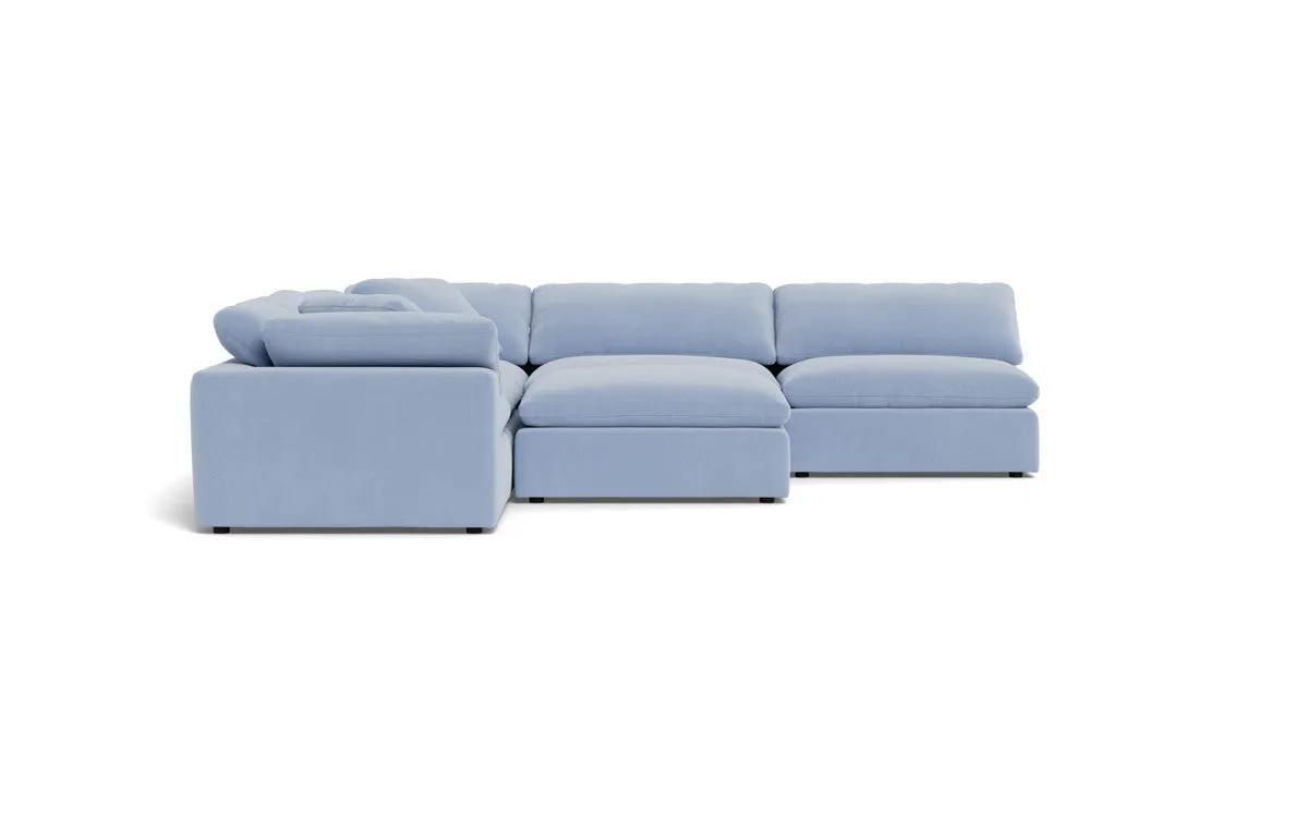 Fluffy 5 Piece Sectional W/Ottoman