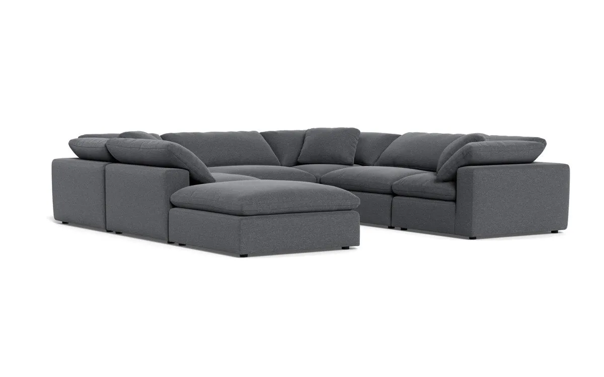 Fluffy 6 Piece Sectional W/Ottoman