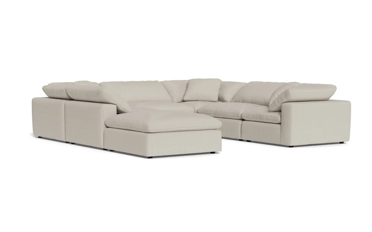 Fluffy 6 Piece Sectional W/Ottoman