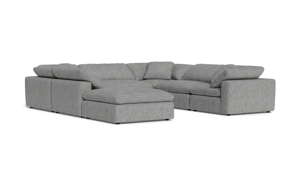 Fluffy 6 Piece Sectional W/Ottoman