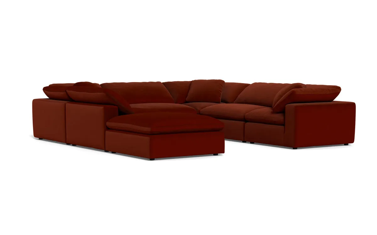 Fluffy 6 Piece Sectional W/Ottoman