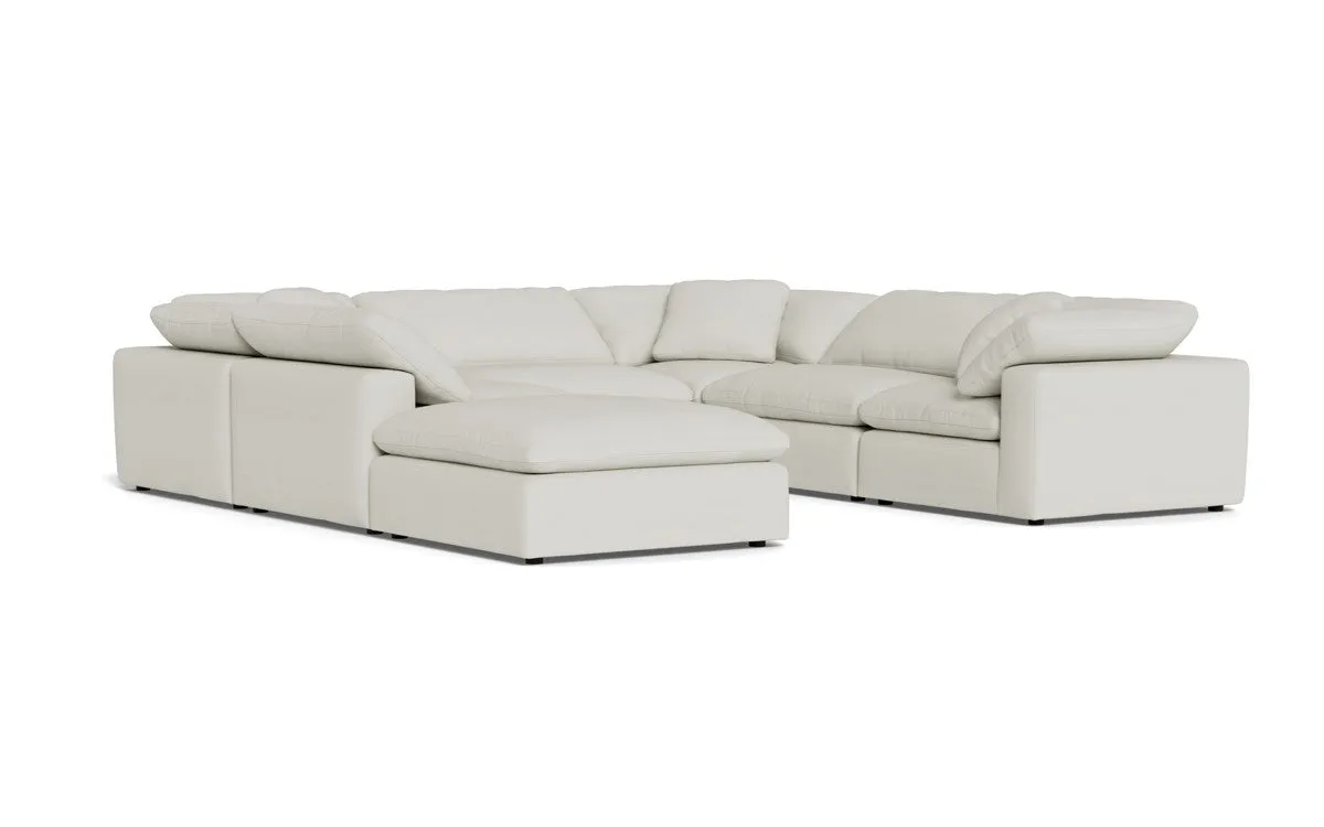 Fluffy 6 Piece Sectional W/Ottoman