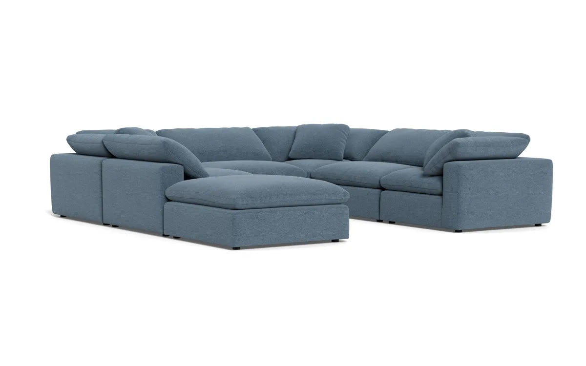 Fluffy 6 Piece Sectional W/Ottoman