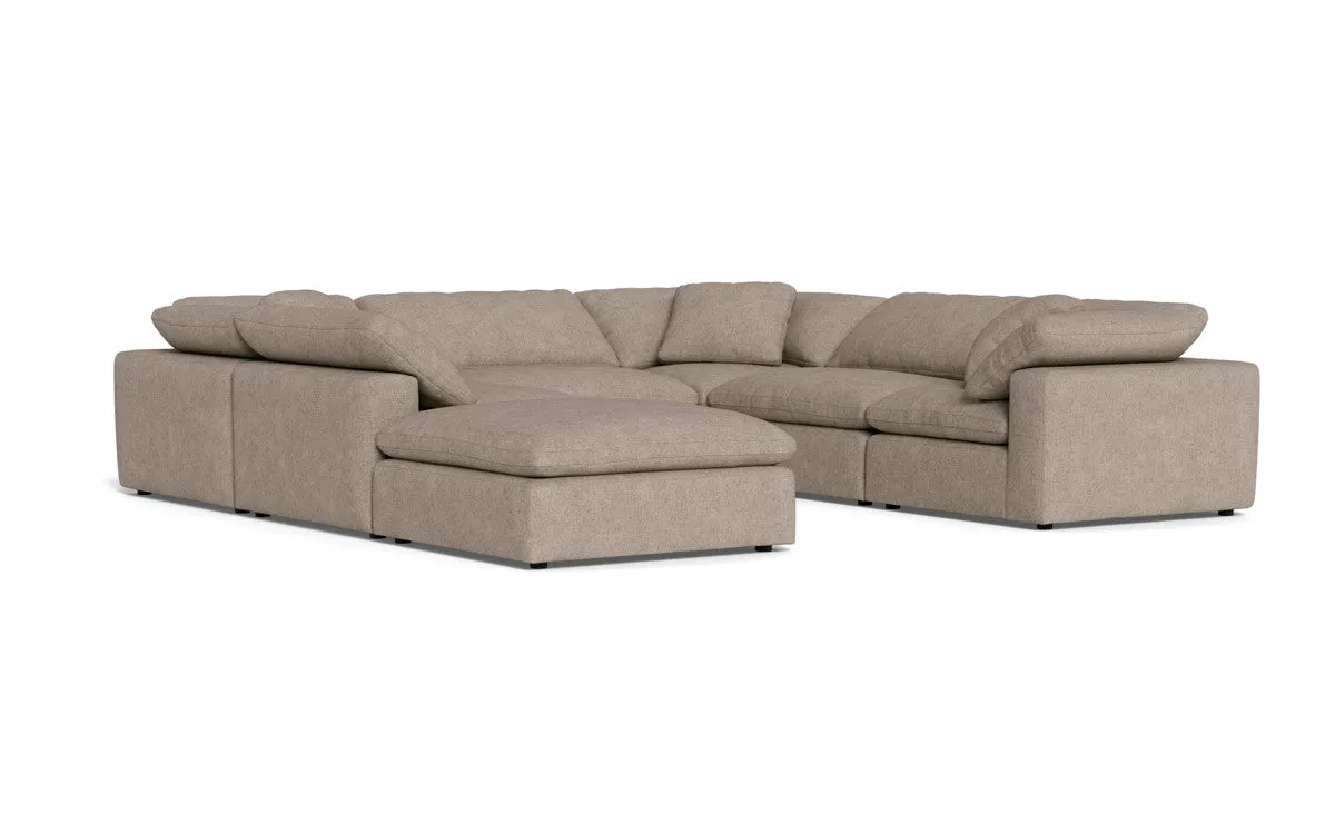 Fluffy 6 Piece Sectional W/Ottoman