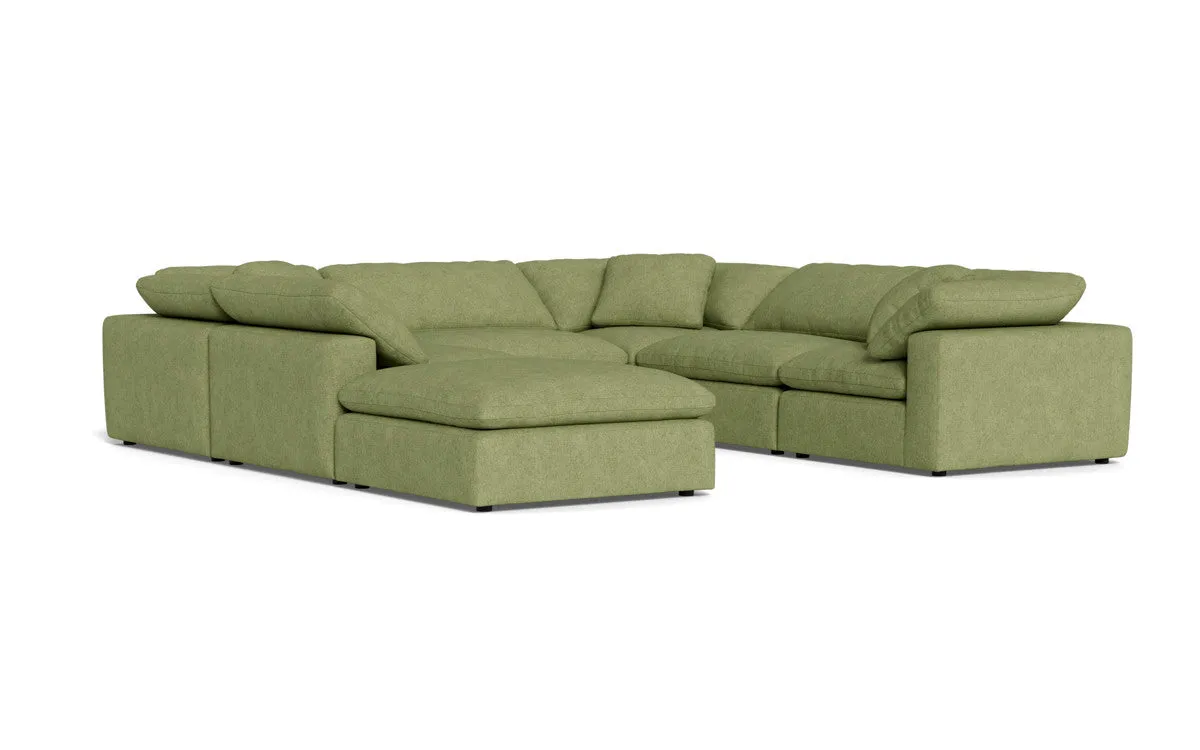 Fluffy 6 Piece Sectional W/Ottoman