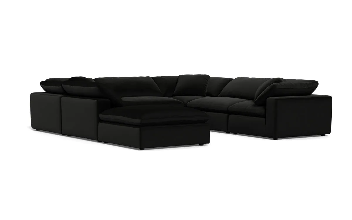 Fluffy 6 Piece Sectional W/Ottoman