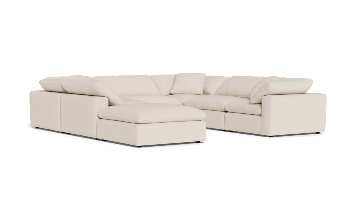 Fluffy 6 Piece Sectional W/Ottoman