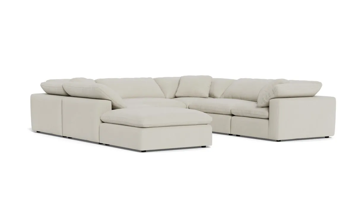 Fluffy 6 Piece Sectional W/Ottoman
