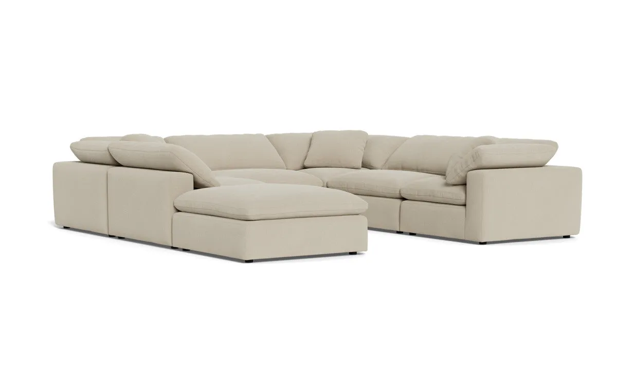 Fluffy 6 Piece Sectional W/Ottoman