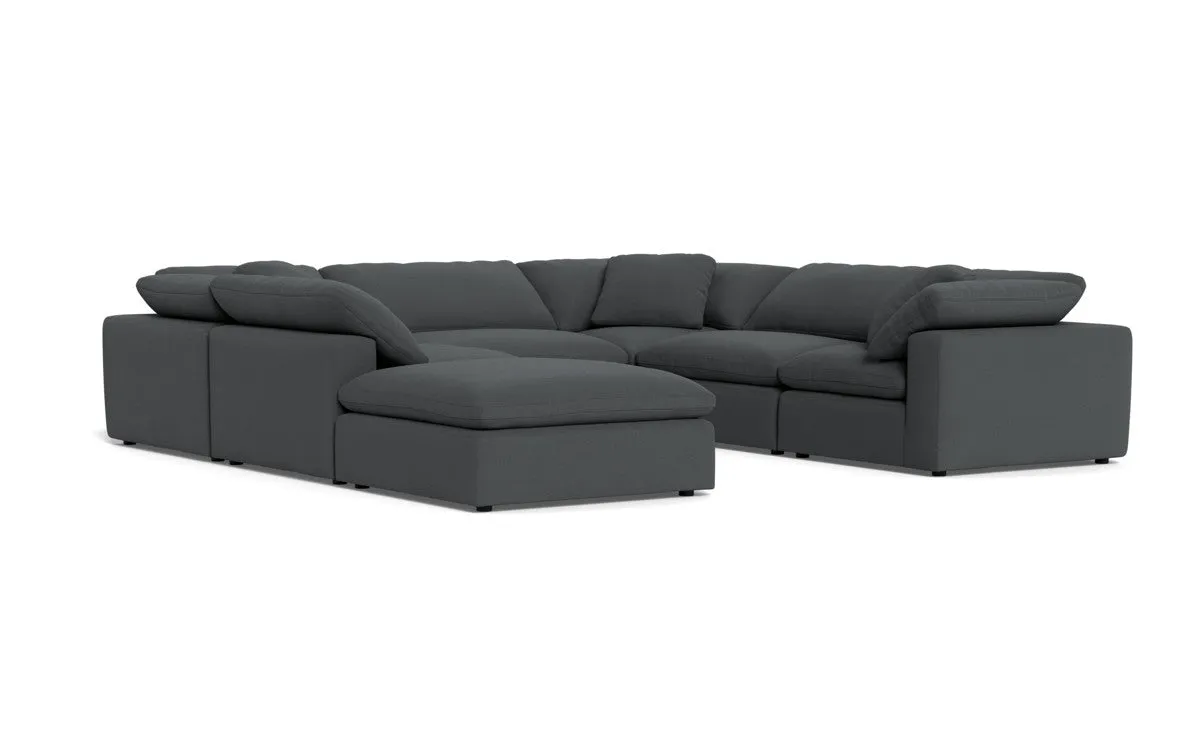 Fluffy 6 Piece Sectional W/Ottoman