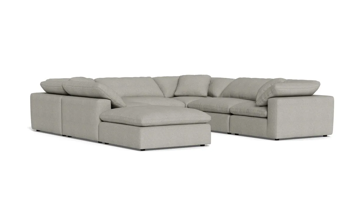 Fluffy 6 Piece Sectional W/Ottoman