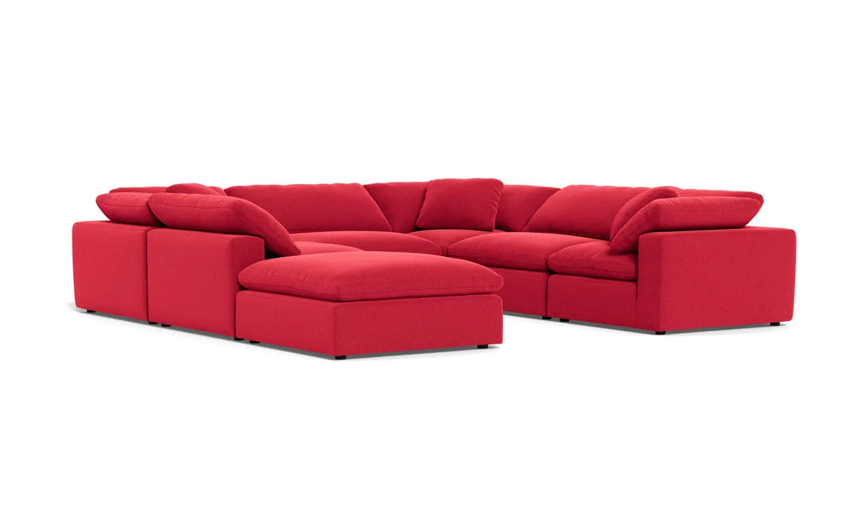 Fluffy 6 Piece Sectional W/Ottoman