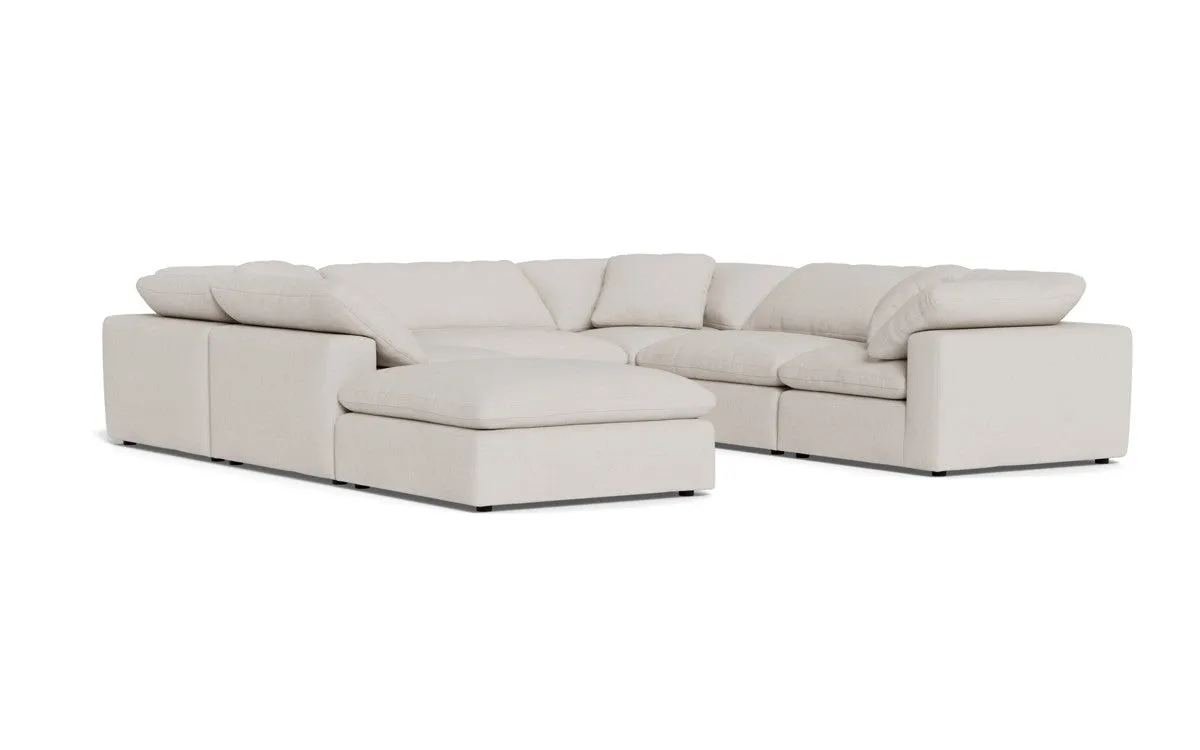 Fluffy 6 Piece Sectional W/Ottoman