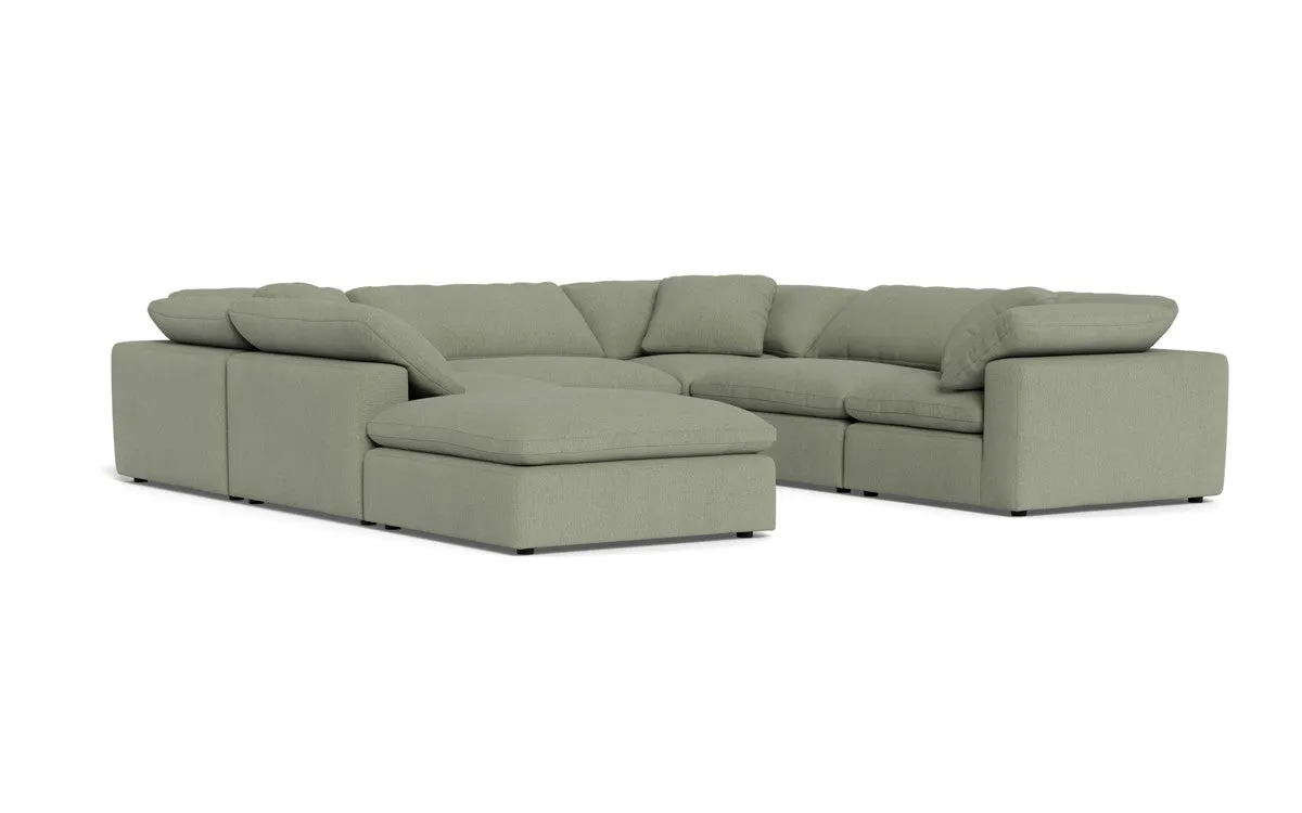 Fluffy 6 Piece Sectional W/Ottoman