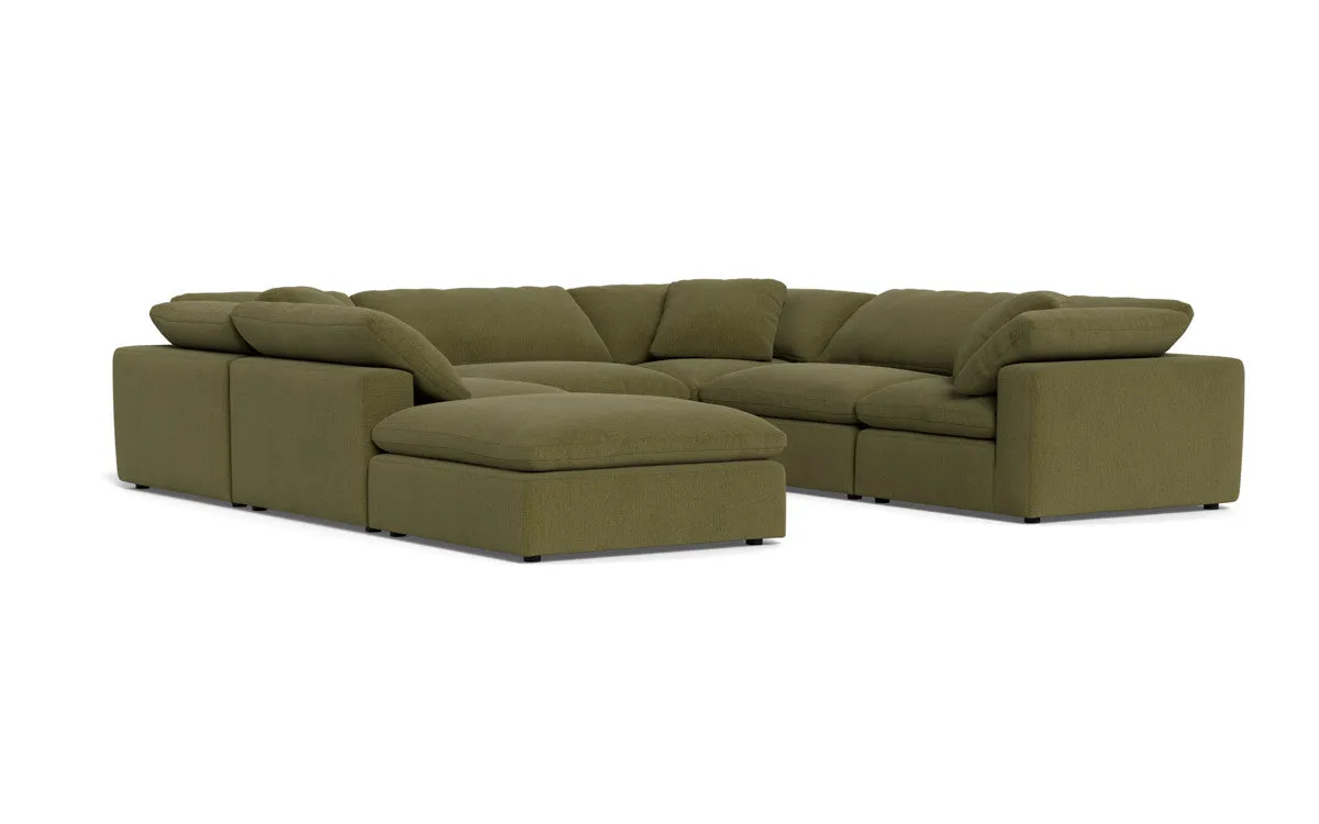 Fluffy 6 Piece Sectional W/Ottoman