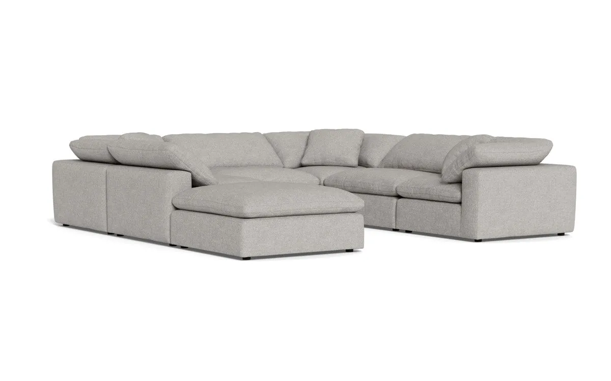 Fluffy 6 Piece Sectional W/Ottoman