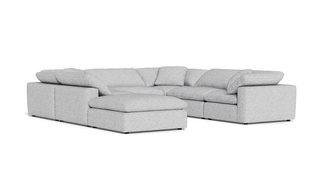 Fluffy 6 Piece Sectional W/Ottoman
