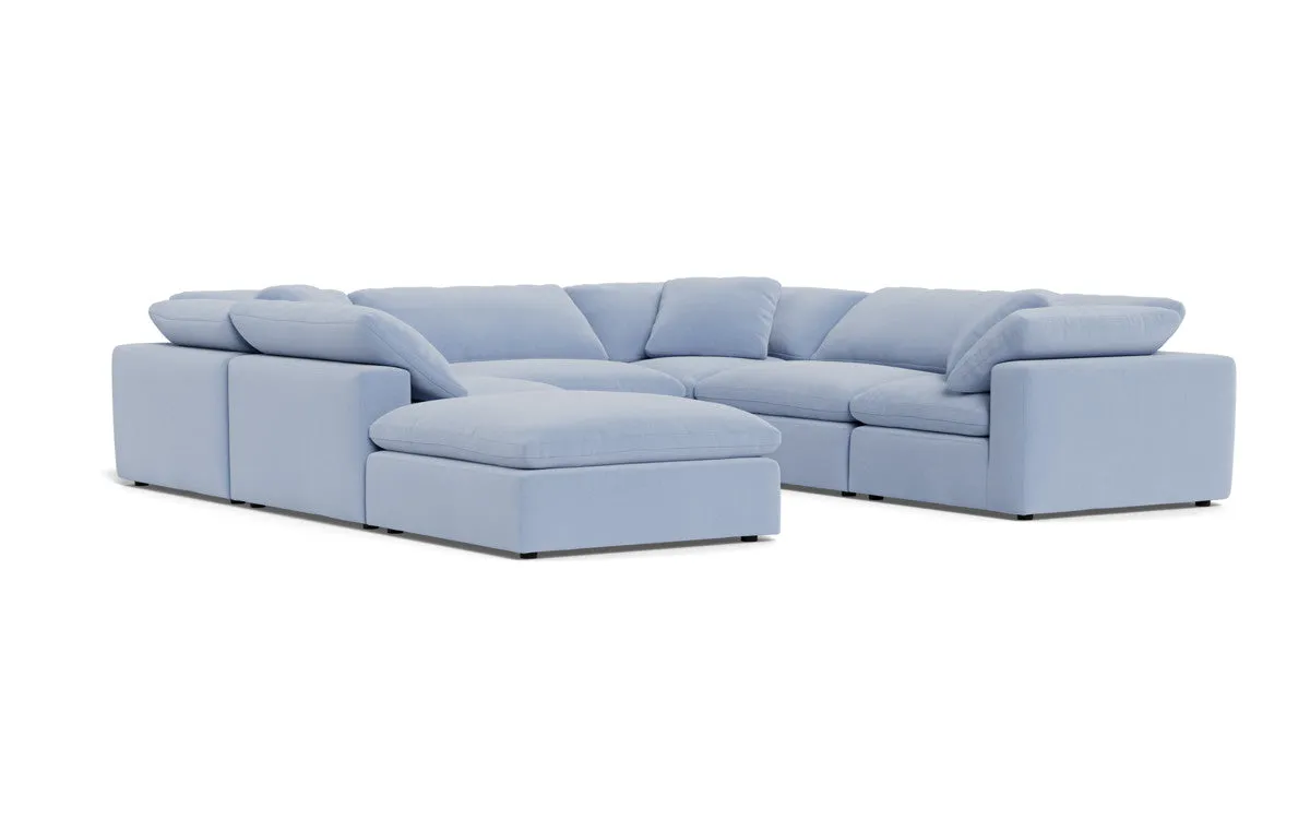 Fluffy 6 Piece Sectional W/Ottoman