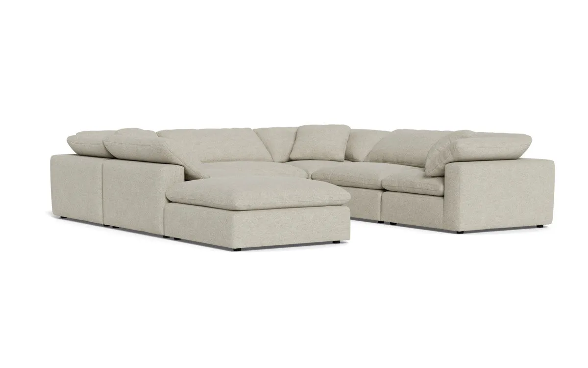 Fluffy 6 Piece Sectional W/Ottoman