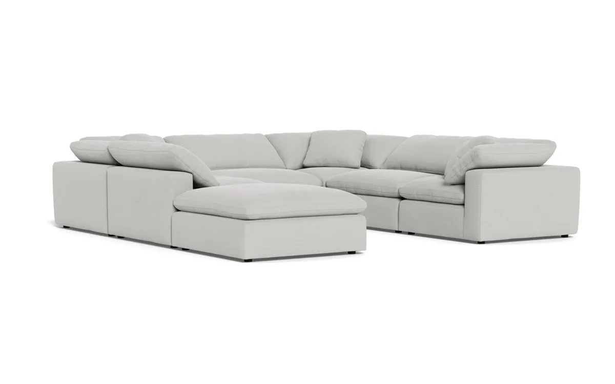 Fluffy 6 Piece Sectional W/Ottoman