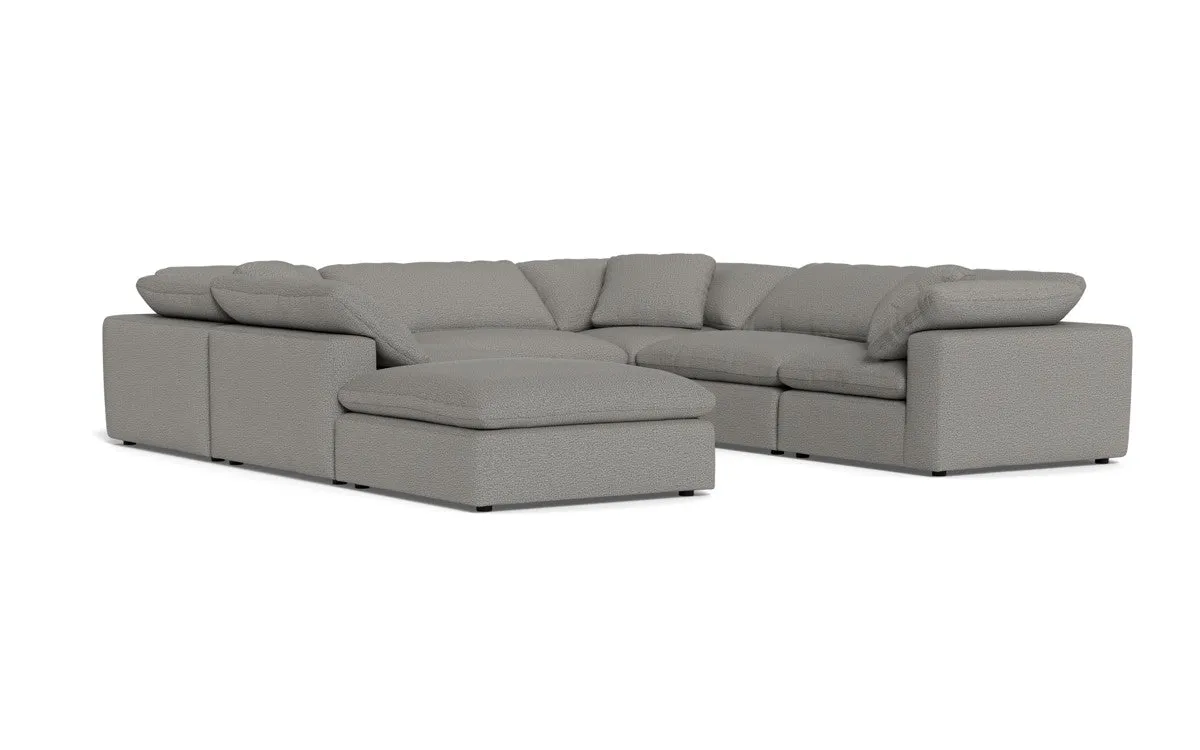 Fluffy 6 Piece Sectional W/Ottoman