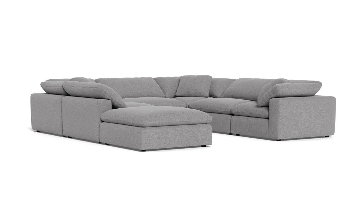 Fluffy 6 Piece Sectional W/Ottoman