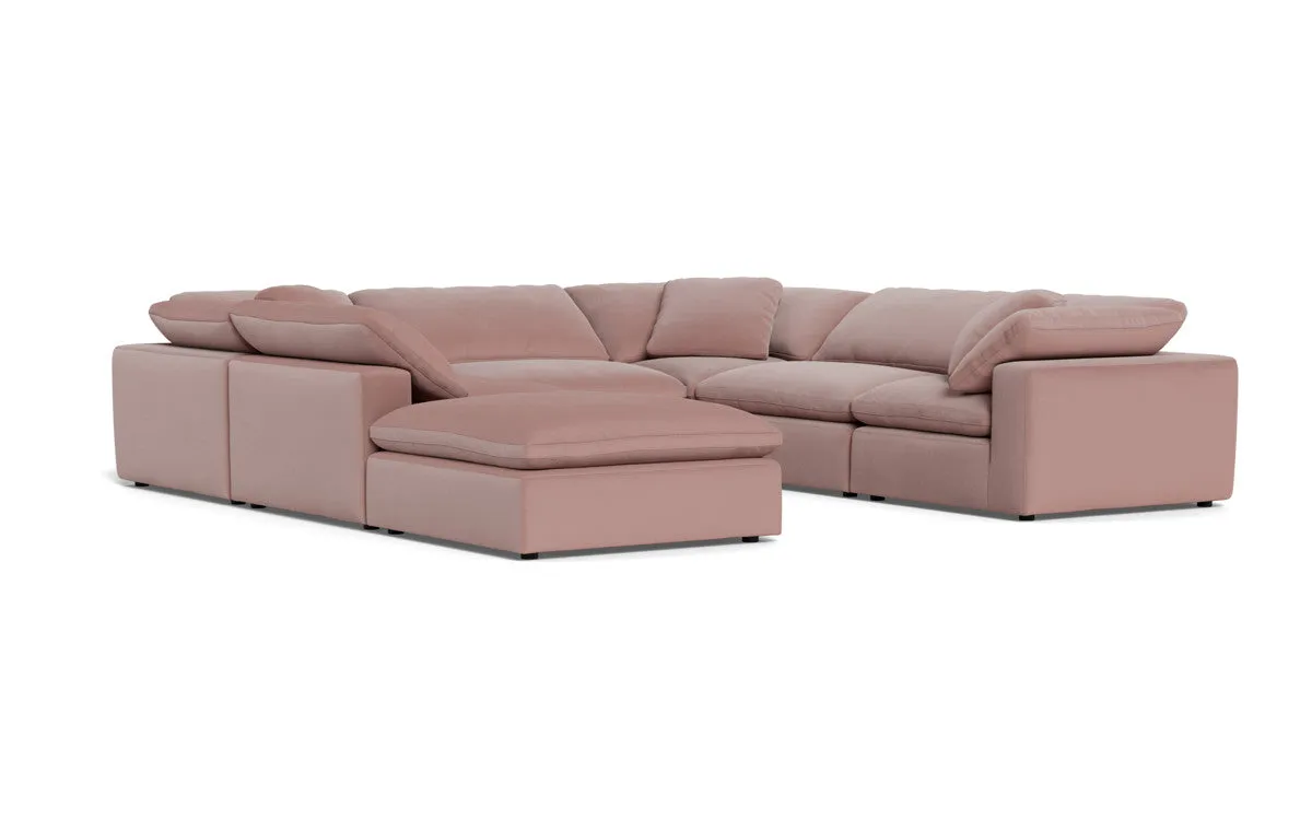 Fluffy 6 Piece Sectional W/Ottoman