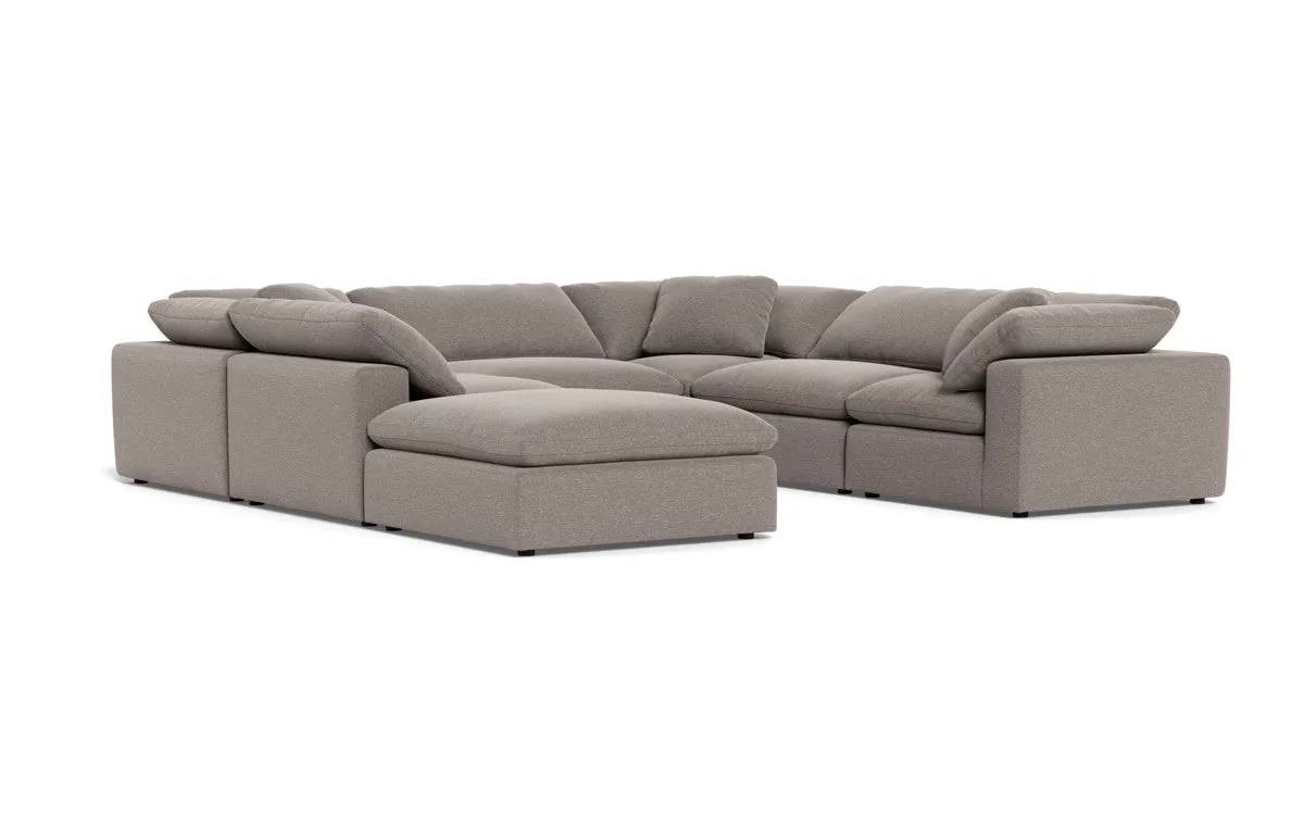 Fluffy 6 Piece Sectional W/Ottoman