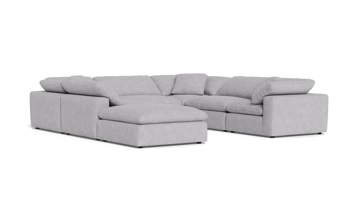 Fluffy 6 Piece Sectional W/Ottoman
