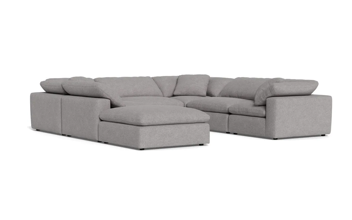 Fluffy 6 Piece Sectional W/Ottoman